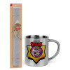 Easter Set, metallic thermal cup (300ml) & Easter aromatic flat candle (30cm) (GRAY)