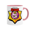 Mug colored pink, ceramic, 330ml