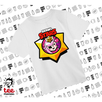 Brawl Stars Melodie, Άνετο παιδικό T-Shirt ΛΕΥΚΟ από 100% βαμβάκι, για κάθε μέρα. Vegan & OEKO-TEX πιστοποιημένο.