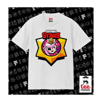 Brawl Stars Melodie, Κλασικό T-Shirt, διπλής ραφής, χωρίς πλευρικές ραφές ΛΕΥΚΟ από 100% βαμβάκι. Vegan & OEKO-TEX πιστοποιημένο.