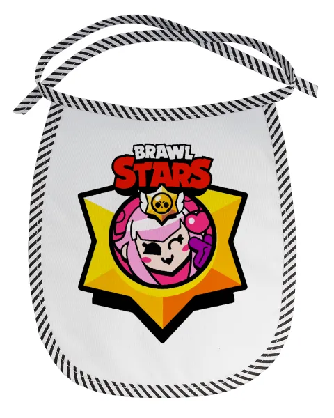 Brawl Stars Melodie — Stain-resistant baby bib with tie, black