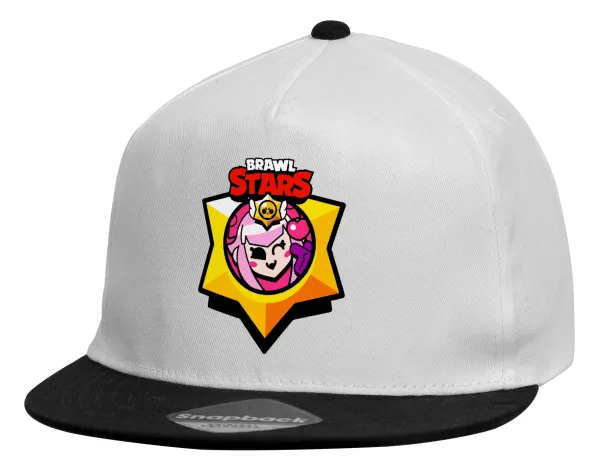 Brawl Stars Melodie — Child's Flat Snapback Hat, White (100% COTTON, CHILDREN'S, UNISEX, ONE SIZE)