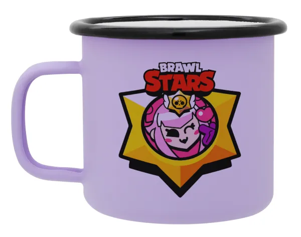 Brawl Stars Melodie — Metal enamel mug, matte light pastel purple, 360ml