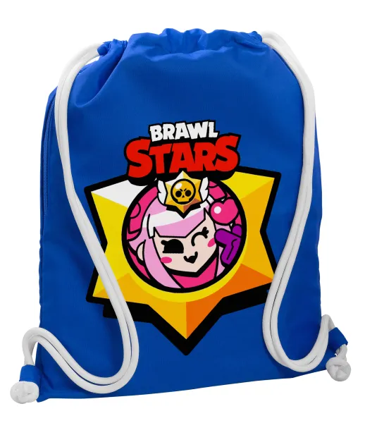 Brawl Stars Melodie — Backpack pouch GYMBAG Blue, with pocket (40x48cm) & thick cords