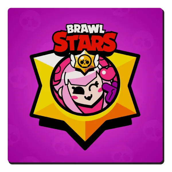 Brawl Stars Melodie — Square wooden magnet, 6x6cm