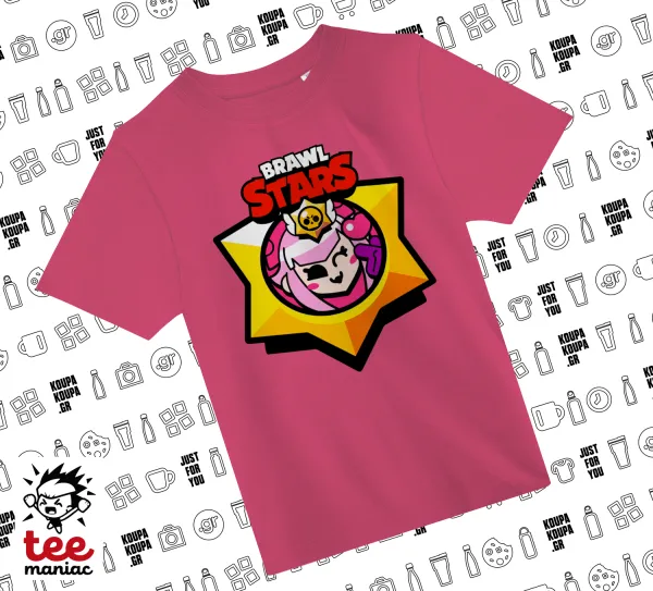 Brawl Stars Melodie — PINK childrens T-Shirt made of 100% cotton, for every day. Vegan & OEKO-TEX certified.