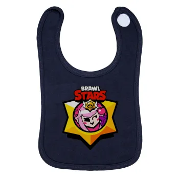 Brawl Stars Melodie, Σαλιάρα με Σκρατς 100% Organic Cotton Μπλε (0-18 months)