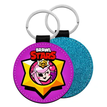 Brawl Stars Melodie, Μπρελόκ Δερματίνη, στρογγυλό ΜΠΛΕ (5cm)