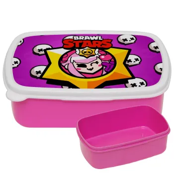Brawl Stars Melodie, ΡΟΖ παιδικό δοχείο φαγητού (lunchbox) πλαστικό (BPA-FREE) Lunch Βox M18 x Π13 x Υ6cm