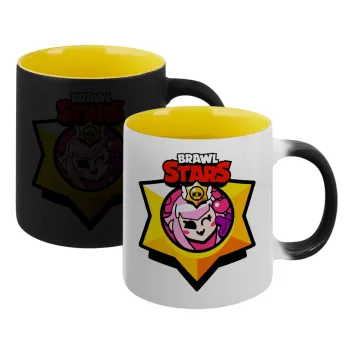 Brawl Stars Melodie, Κούπα Μαγική εσωτερικό κίτρινη, κεραμική 330ml που αλλάζει χρώμα με το ζεστό ρόφημα
