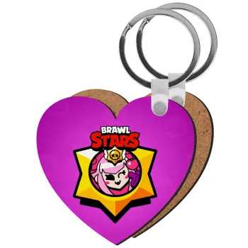 Brawl Stars Melodie, Μπρελόκ Ξύλινο καρδιά MDF