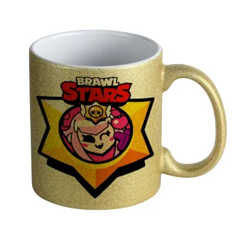 Brawl Stars Melodie, Κούπα Χρυσή Glitter που γυαλίζει, κεραμική, 330ml