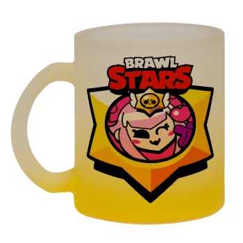 Brawl Stars Melodie, Κούπα γυάλινη δίχρωμη με βάση το κίτρινο ματ, 330ml