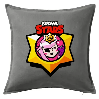 Brawl Stars Melodie, Μαξιλάρι καναπέ Γκρι 100% βαμβάκι, περιέχεται το γέμισμα (50x50cm)