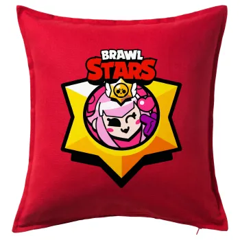 Brawl Stars Melodie, Μαξιλάρι καναπέ Κόκκινο 100% βαμβάκι, περιέχεται το γέμισμα (50x50cm)
