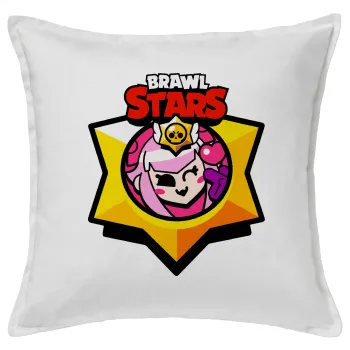 Brawl Stars Melodie, Μαξιλάρι καναπέ ΛΕΥΚΟ 100% βαμβάκι, περιέχεται το γέμισμα (50x50cm)