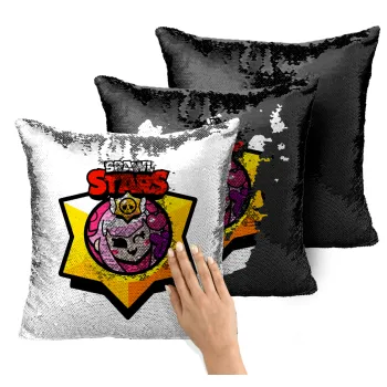 Brawl Stars Melodie, Μαξιλάρι καναπέ Μαγικό Μαύρο με πούλιες 40x40cm περιέχεται το γέμισμα