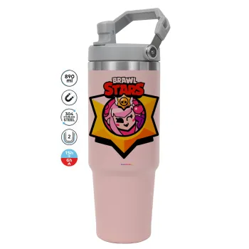 Brawl Stars Melodie, ΡΟΖ χρώματος Θερμός Ανοξείδωτο 890ml (30oz) με χερούλι