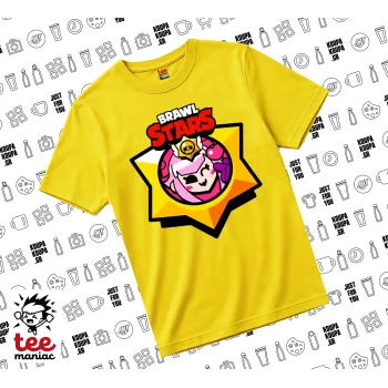 Brawl Stars Melodie, yellow childrens T-Shirt made of 100% cotton, for every day. Vegan & OEKO-TEX certified.
