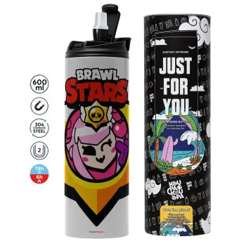 Brawl Stars Melodie, Tumbler stainless steel GREY 600ml