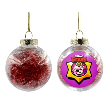 Brawl Stars Melodie, Transparent Christmas tree ball ornament with red filling 8cm