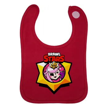 Brawl Stars Melodie, Σαλιάρα με Σκρατς Κόκκινη 100% Organic Cotton (0-18 months)