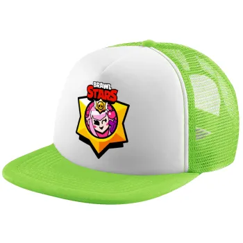 Brawl Stars Melodie, Child's Soft Trucker Hat with Green/White Mesh (POLYESTER, CHILDREN'S, ONE SIZE)