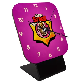 Brawl Stars Melodie, Quartz Table clock in natural wood (10cm)