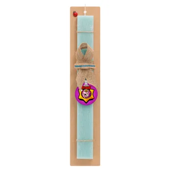 Brawl Stars Melodie, Easter Set, wooden keychain & aromatic flat Easter candle (30cm) (TURQUOISE)