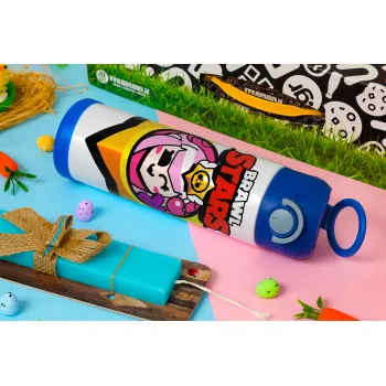 Brawl Stars Melodie, Easter candle, Childrens hot water bottle, stainless steel, with safety straw, BLUE (500ml)