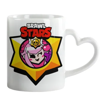 Brawl Stars Melodie, Κούπα καρδιά χερούλι λευκή, κεραμική, 330ml
