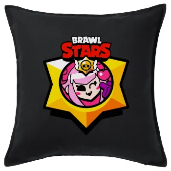 Brawl Stars Melodie, Μαξιλάρι καναπέ Μαύρο 100% βαμβάκι, περιέχεται το γέμισμα (50x50cm)