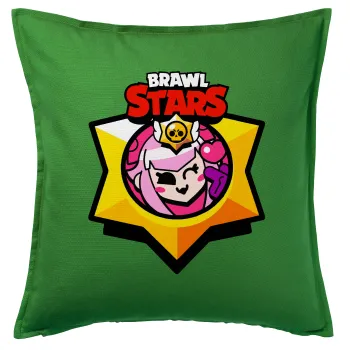Brawl Stars Melodie, Μαξιλάρι καναπέ Πράσινο 100% βαμβάκι, περιέχεται το γέμισμα (50x50cm)