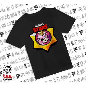 Brawl Stars Melodie, Άνετο παιδικό T-Shirt ΜΑΥΡΟ από 100% βαμβάκι, για κάθε μέρα. Vegan & OEKO-TEX πιστοποιημένο.