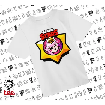Brawl Stars Melodie, Άνετο παιδικό T-Shirt ΛΕΥΚΟ από 100% βαμβάκι, για κάθε μέρα. Vegan & OEKO-TEX πιστοποιημένο.