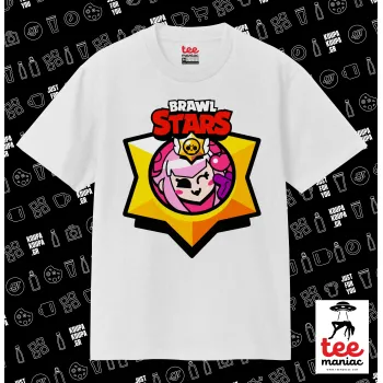 Brawl Stars Melodie, Κλασικό T-Shirt, διπλής ραφής, χωρίς πλευρικές ραφές ΛΕΥΚΟ από 100% βαμβάκι. Vegan & OEKO-TEX πιστοποιημένο.