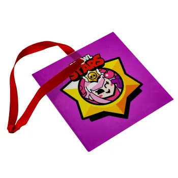 Brawl Stars Melodie, Christmas ornament, glass square ornament 9x9cm