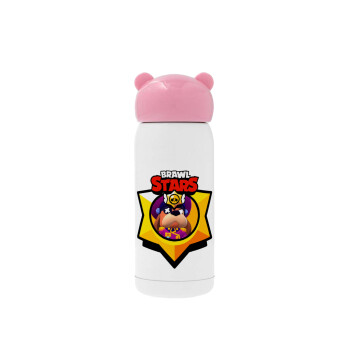 Brawl Stars Ruffs, Ροζ ανοξείδωτο παγούρι θερμό (Stainless steel), 320ml