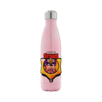 Brawl Stars Ruffs, Metal mug thermos Pink Iridiscent (Stainless steel), double wall, 500ml