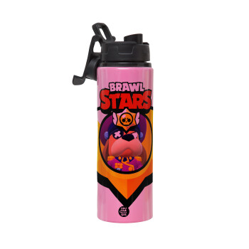 Brawl Stars Ruffs, Μεταλλικό παγούρι νερού με καπάκι ασφαλείας, αλουμινίου 850ml