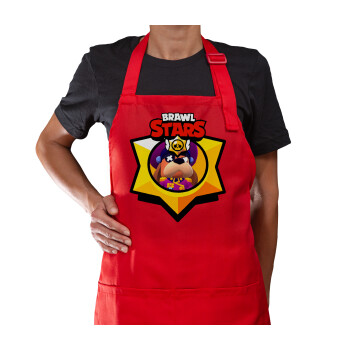 Brawl Stars Ruffs, Ποδιά Μακριά Σεφ ολόσωμη με τσέπες Κόκκινη (ΕΝΗΛΙΚΩΝ)