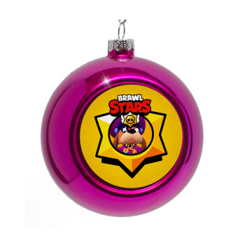 Brawl Stars Ruffs, Στολίδι Χριστουγεννιάτικη μπάλα δένδρου Μωβ 8cm