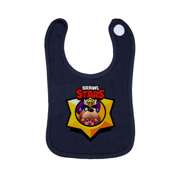 Brawl Stars Ruffs, Σαλιάρα με Σκρατς 100% Organic Cotton Μπλε (0-18 months)