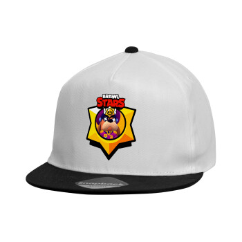Brawl Stars Ruffs, Καπέλο παιδικό Flat Snapback, Λευκό (100% ΒΑΜΒΑΚΕΡΟ, ΠΑΙΔΙΚΟ, UNISEX, ONE SIZE)