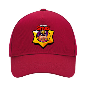 Brawl Stars Ruffs, Adult Ultimate Hat RED, (100% COTTON DRILL, ADULT, UNISEX, ONE SIZE)