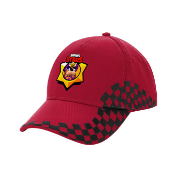Brawl Stars Ruffs, Adult Cap RACING Ultimate Red/Black, (100% COTTON DRILL, ADULT, UNISEX, ONE SIZE ADULT)