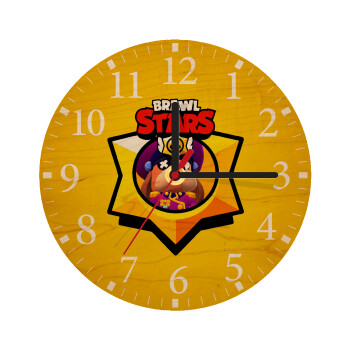 Brawl Stars Ruffs, Ρολόι τοίχου ξύλινο plywood (20cm)