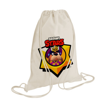 Brawl Stars Ruffs, Τσάντα πλάτης πουγκί GYMBAG natural (28x40cm)