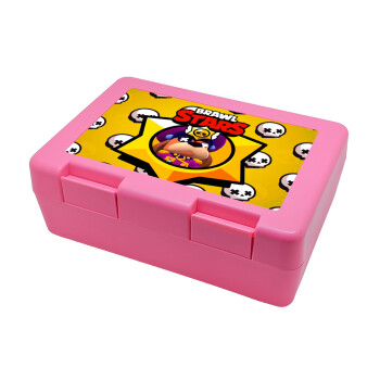 Brawl Stars Ruffs, Παιδικό δοχείο κολατσιού ΡΟΖ 185x128x65mm (BPA free πλαστικό)