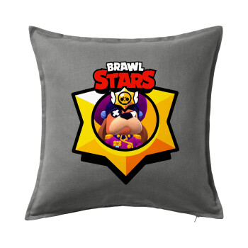 Brawl Stars Ruffs, Sofa cushion Grey 50x50cm includes filling